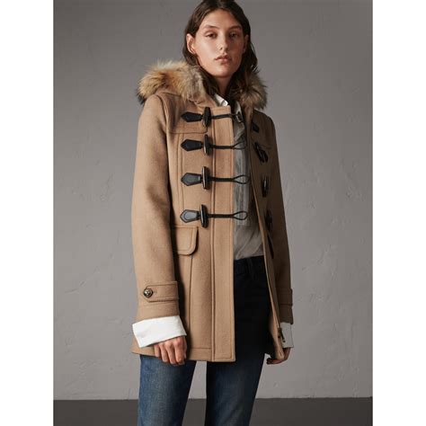 burberry slim coat camel|burberry faux fur camel coat.